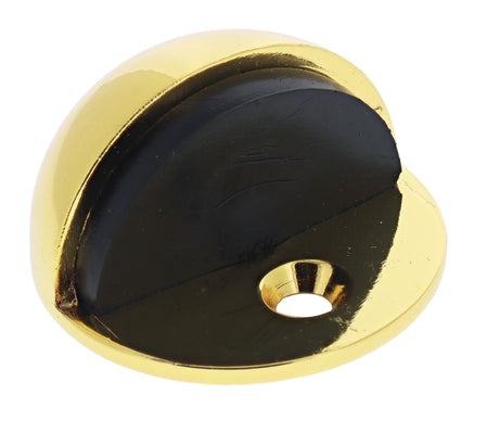 Carbine Nidus Half Dome Floor Mounted Door Stop - Polished Brass