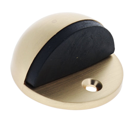 Carbine Nidus Half Dome Floor Mounted Door Stop - Satin Brass