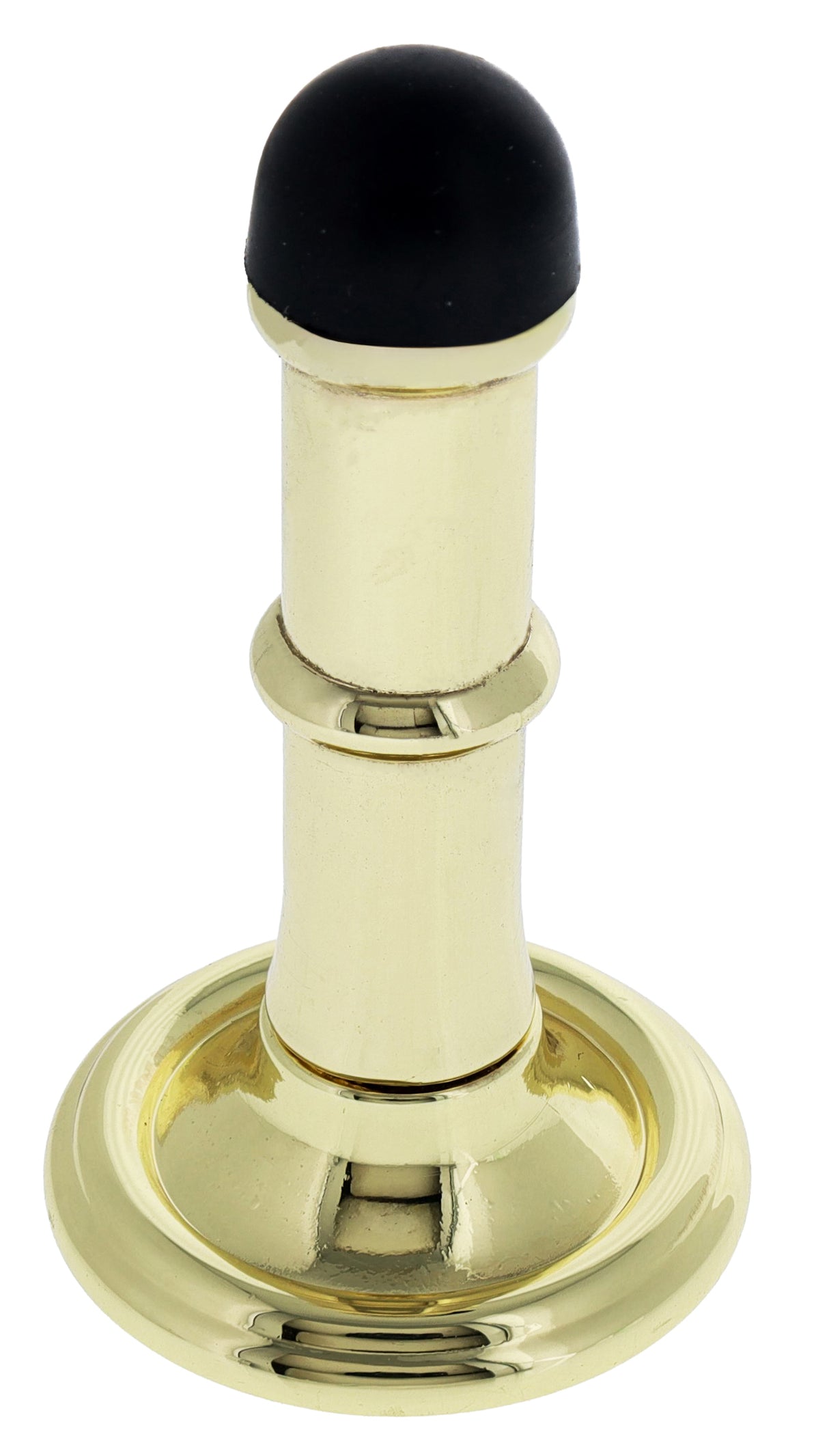 Carbine Nidus Traditional Wall Mount Door Stop - Polished Brass