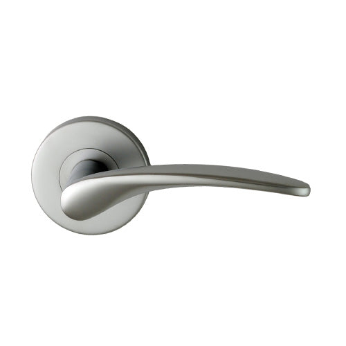Nidus Mediterranean Altro Round Rose Lever Set - Passage - Satin Chrome