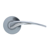 Nidus Mediterranean Altro Round Rose Lever Set - Privacy - Brushed Satin Chrome
