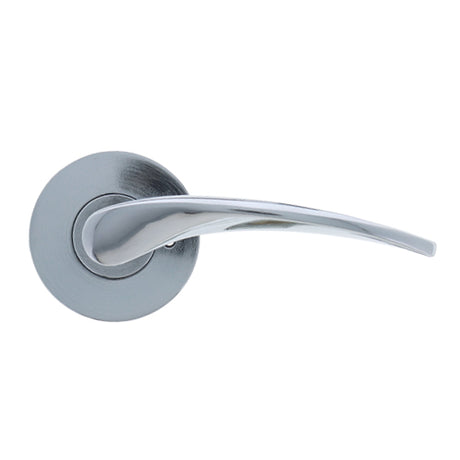 Nidus Mediterranean Altro Round Rose Lever Set - Privacy - Brushed Satin Chrome
