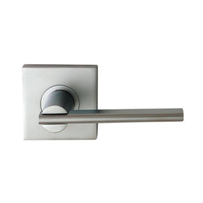 Nidus Mediterranean Metro Square Rose Lever Set - Passage - Brushed Satin Chrome