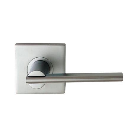 Nidus Mediterranean Metro Square Rose Lever Set - Passage - Brushed Satin Chrome