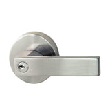 Nidus Lonsdale Round Rose Lever Set - Entrance - Brushed Nickel