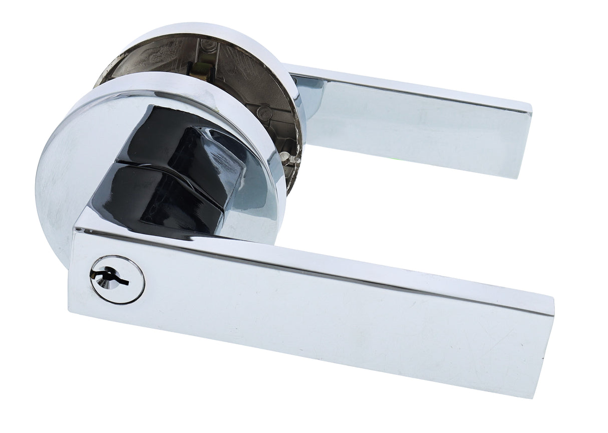 Nidus Lonsdale Round Rose Lever Set - Entrance - Chrome Plate
