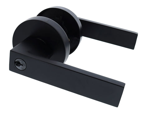 Nidus Lonsdale Round Rose Lever Set - Entrance - Matte Black