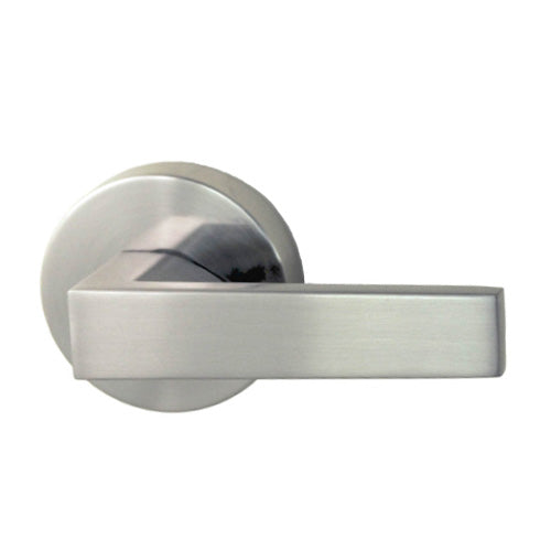 Nidus Lonsdale Round Rose Lever Set - Passage - Brushed Nickel