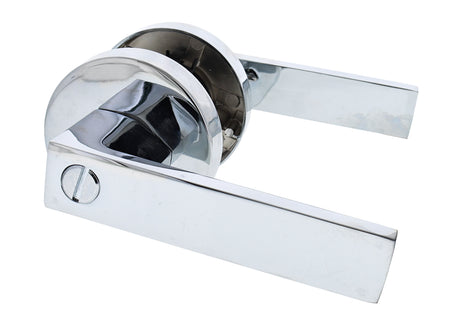 Nidus Lonsdale Round Rose Lever Set - Privacy - Chrome Plate