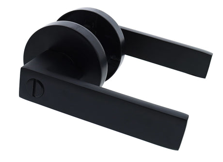 Nidus Lonsdale Round Rose Lever Set - Privacy - Matte Black