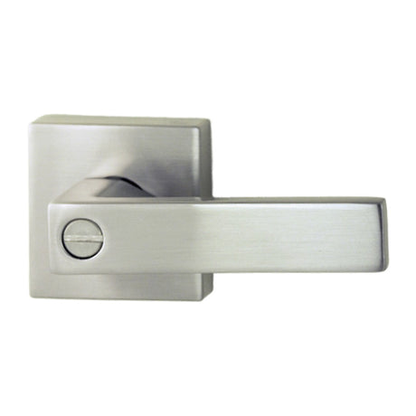 Nidus Lonsdale Square Rose Lever Set - Privacy - Brushed Nickel