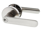 Nidus Spring Round Rose Lever Set - Entrance - Brushed Nickel