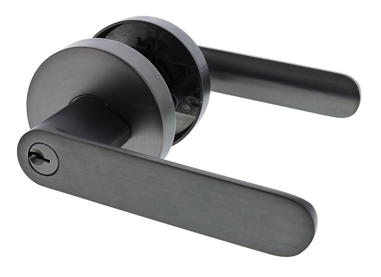 Nidus Spring Round Rose Lever Set - Entrance - Graphite Grey