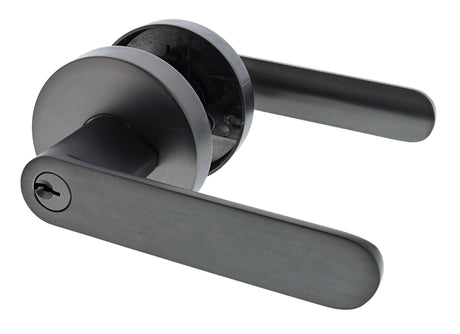 Nidus Spring Round Rose Lever Set - Entrance - Graphite Grey