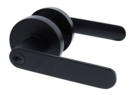 Nidus Spring Round Rose Lever Set - Entrance - Matte Black