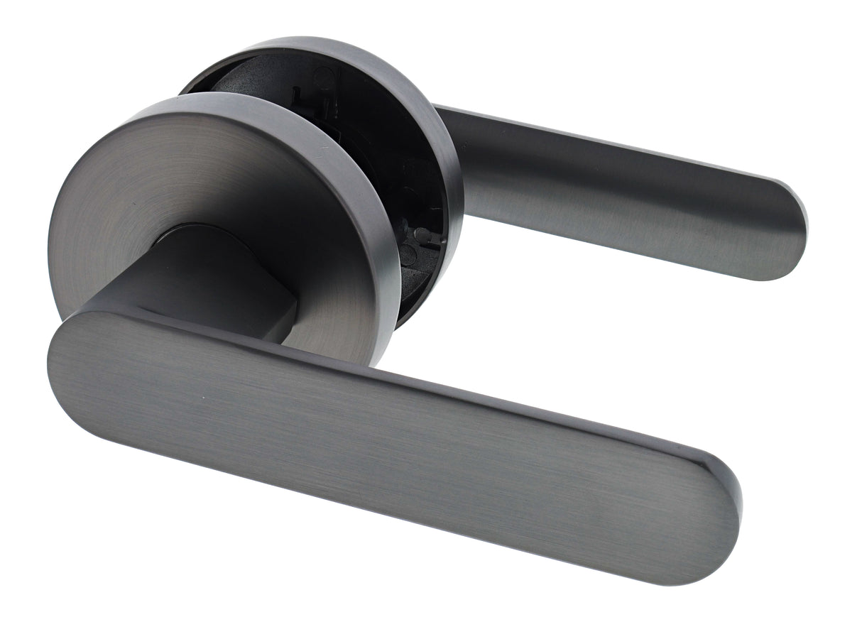 Nidus Spring Round Rose Lever Set - Passage - Graphite Grey