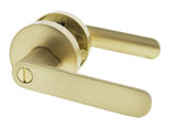 Nidus Spring Round Rose Lever Set - Privacy - Satin Brass