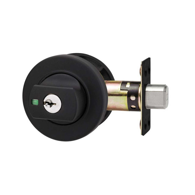 Lockwood 005 Paradigm Round Deadbolt – Matt Black finish
