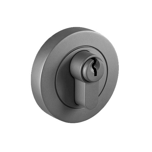 Nidus Eurobolt Round Rose Deadbolt - Double Cylinder - Gunmetal Grey