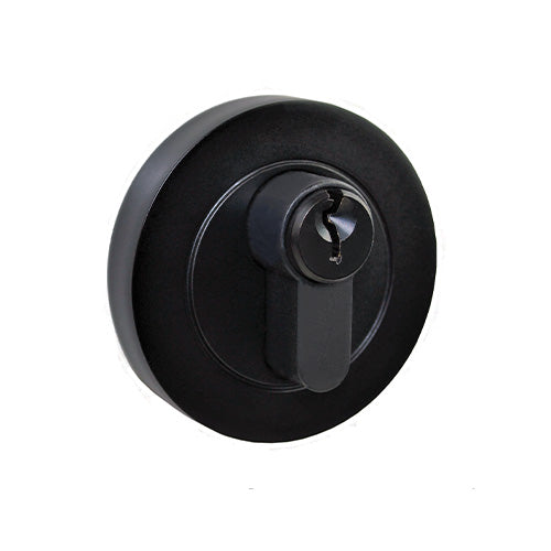 Nidus Eurobolt Round Rose Deadbolt - Double Cylinder - Matte Black