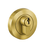 Nidus Eurobolt Round Rose Deadbolt - Double Cylinder - Satin Brass