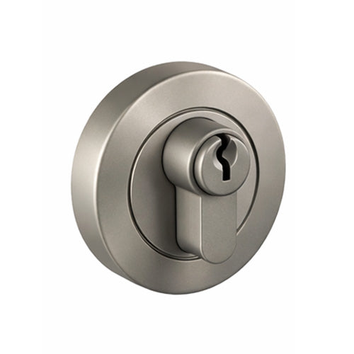Nidus Eurobolt Round Rose Deadbolt - Single Cylinder - Brushed Nickel
