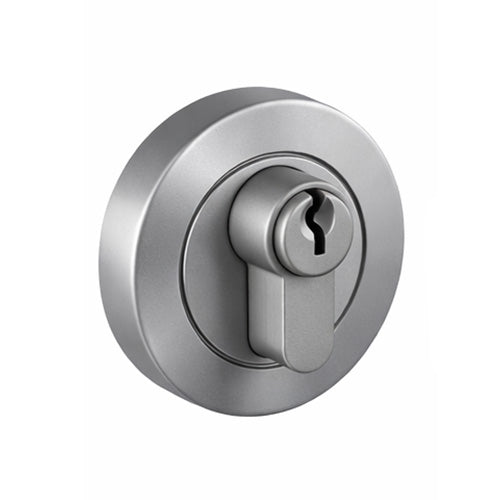 Nidus Eurobolt Round Rose Deadbolt - Double Cylinder - Brushed Satin Chrome