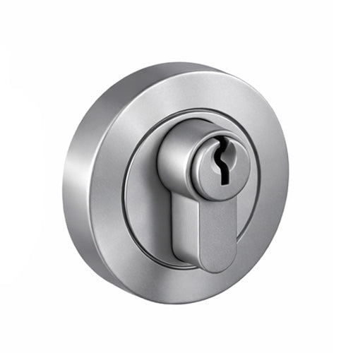 Nidus Eurobolt Round Rose Deadbolt - Double Cylinder - Satin Chrome