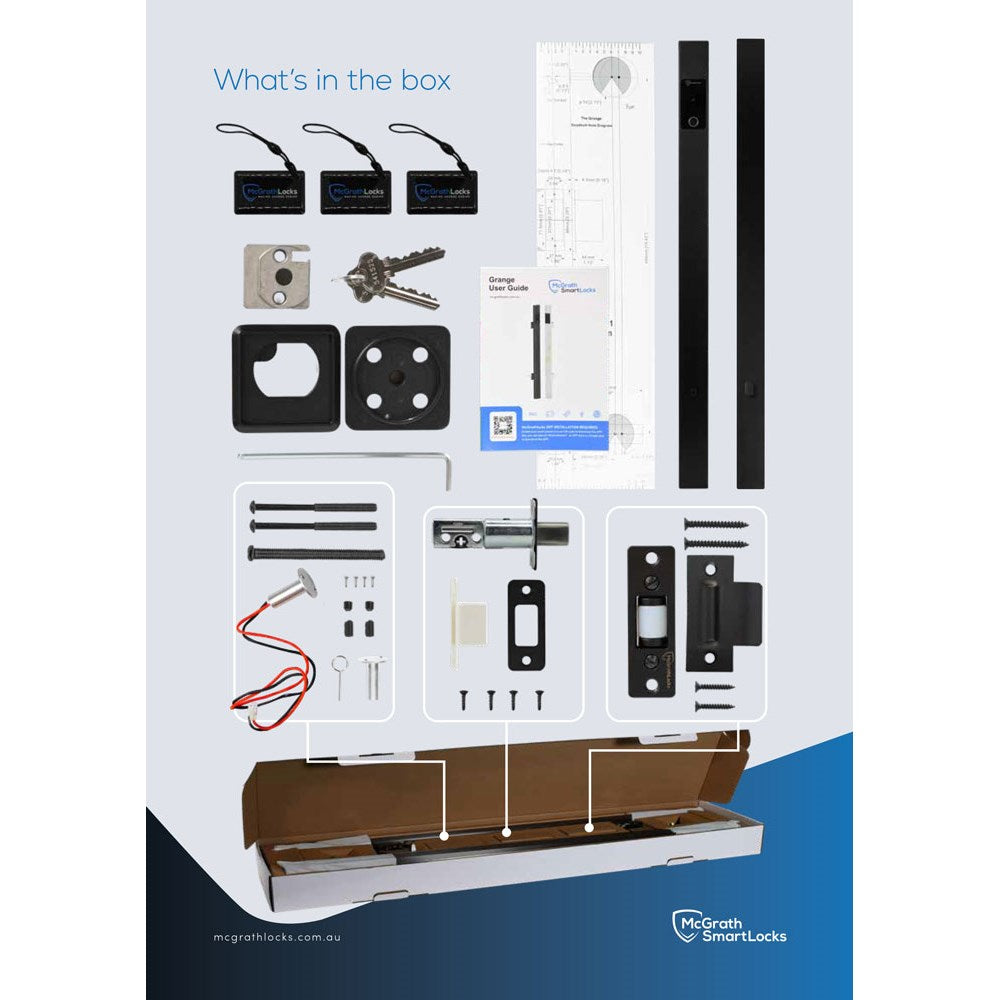 What's In the box for McGrath Grange Pull Handle Digital Lock Matt Black.
