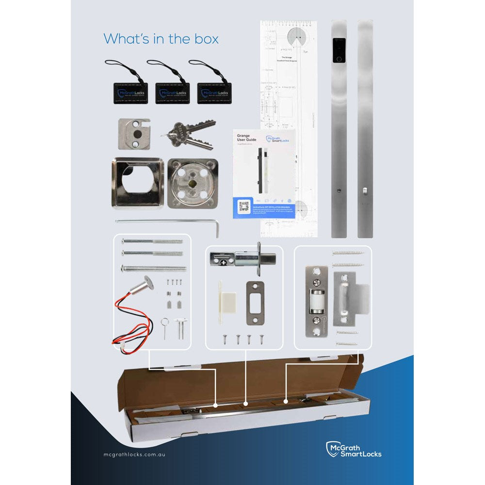 What's In the box for McGrath Grange Pull Handle Digital Lock Stainless Steel.