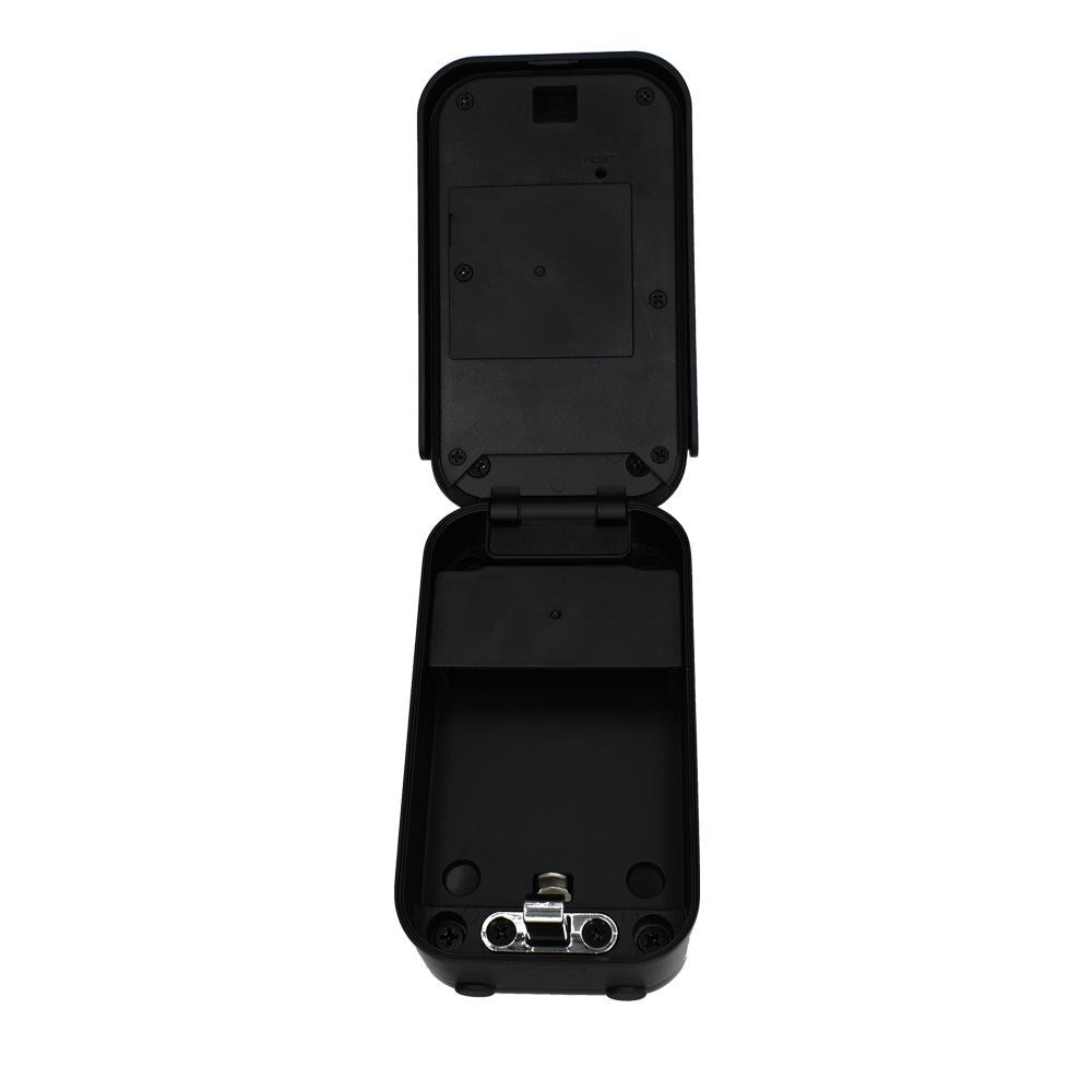 Open McGrath Locks key safe showing interior storage space for spare keys and access cards.