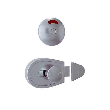 Metlam Xcel Slide Lock & Emergency Release Indicator Set – Satin Chrome Plate – 2