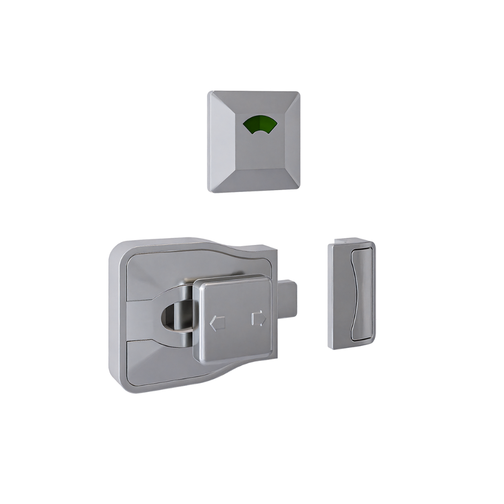 Metlam Moda Slide Lock & Indicator Set – Satin Chrome Plate