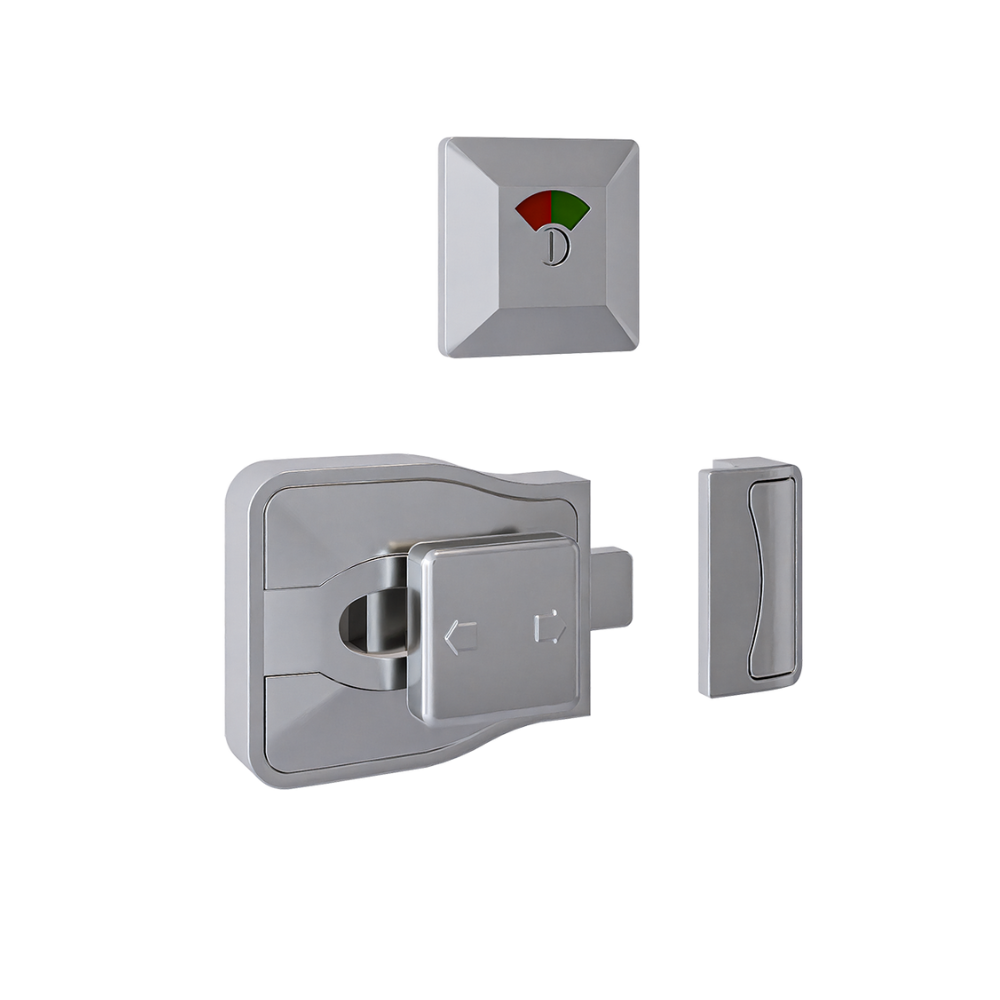 Metlam Moda Slide Lock & Emergency Release Indicator Set – Satin Chrome Plate