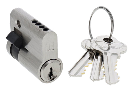 Mardeco M Series MPF-8500 Euro Cylinder - Brushed Nickel - 35-36mm Door