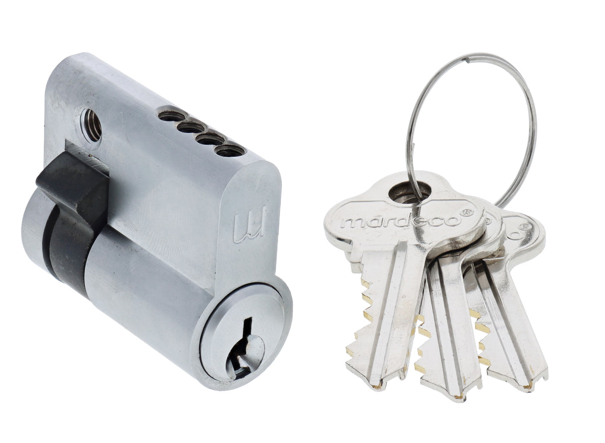 Mardeco M Series MPF-8500 Euro Cylinder - Satin Chrome - 35-36mm Door