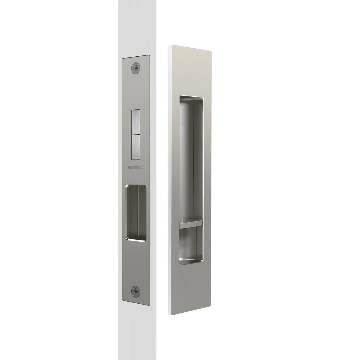 Mardeco M Series 8004 Rectangular Flush Pull Privacy Set 35mm - Brushed Nickel