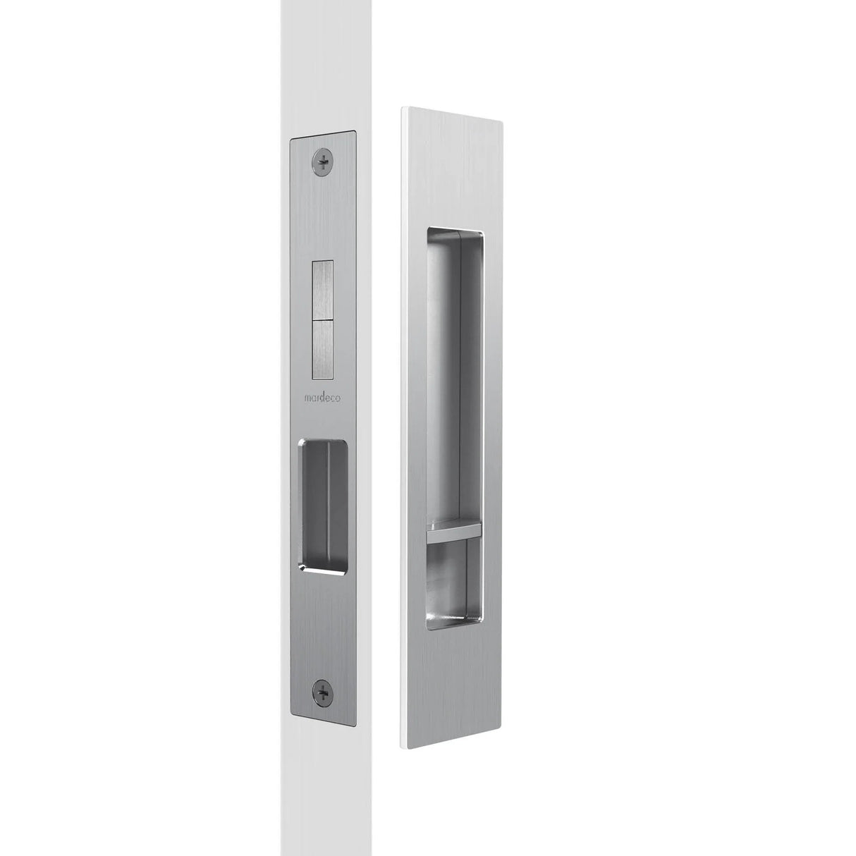 Mardeco M Series 8004 Rectangular Flush Pull Privacy Set 35mm - Brushed Satin Chrome