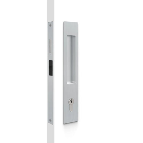 Mardeco M Series 8104 Flush Pull Euro Lock Set - Brushed Satin Chrome