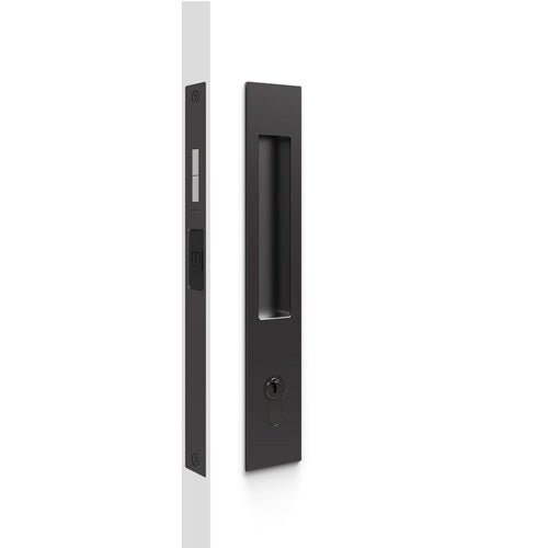 Mardeco M Series 8104 Flush Pull Euro Lock Set - Matte Black