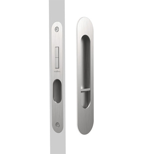 Mardeco M Series 9004 Oval Flush Pull Privacy Set - Brushed Nickel