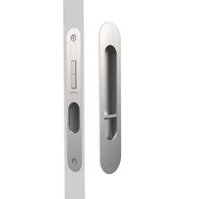 Mardeco M Series 9004 Oval Flush Pull Privacy Set - Brushed Nickel