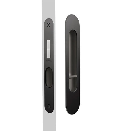 Mardeco M Series 9004 Oval Flush Pull Privacy Set - Matt Black