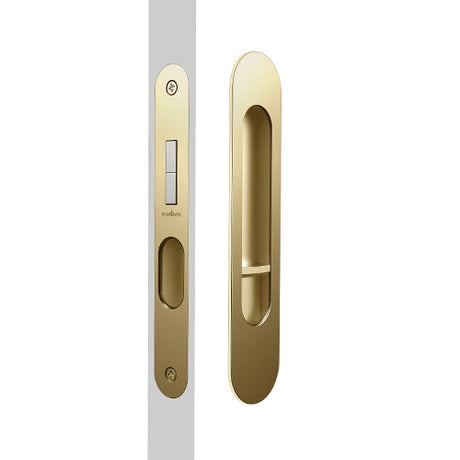 Mardeco M Series 9004 Oval Flush Pull Privacy Set - Satin Brass