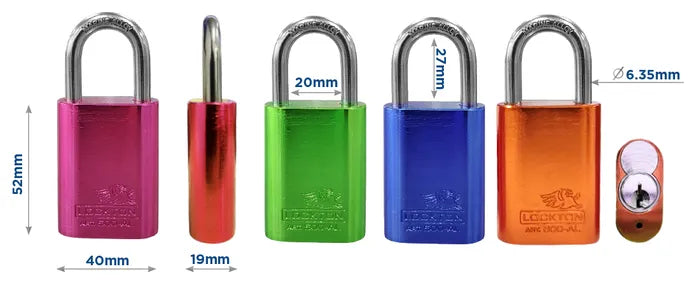 Lockton Coloured Aluminum 500 Series Padlock - 40mm