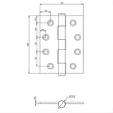 Lockwood Vivid Hinge Loose Pin - 100mm x 75mm