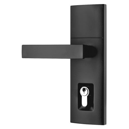 Gainsborough Trilock Contemporary Angular Entrance Set – Matt Black (8901ANGMB)