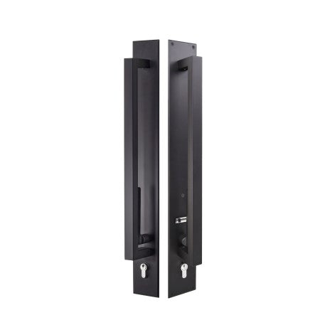 Gainsborough Trilock Omni Accent 450mm Pull Handle Entrance Set – Matt Black (8906ALLMB)