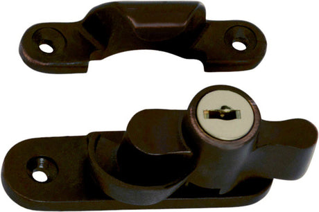 Tradco Sash Fastener Locking Zinc Alloy - 64mm - Antique Brass (2307)