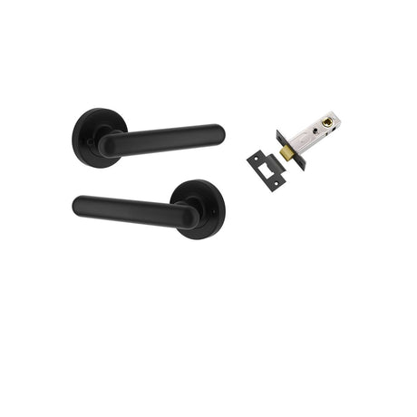 Iver Puerto Round Rose Lever Set - Complete Kits - Matt Black - Privacy Separate - Complete (24003KPRIV60)